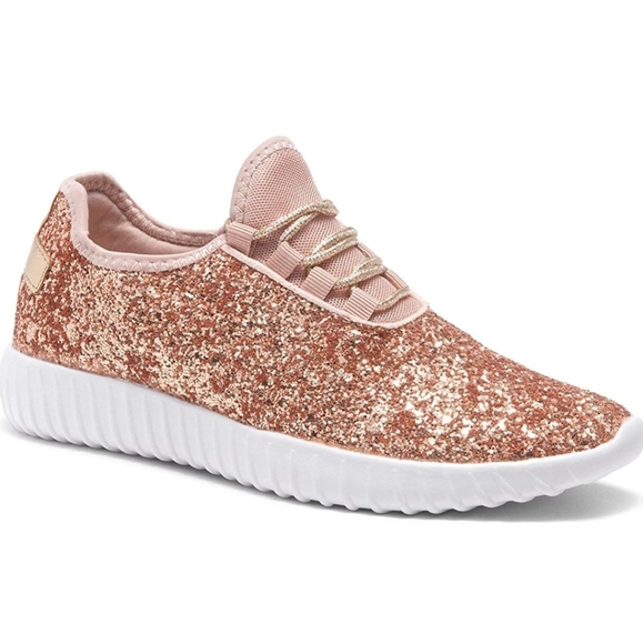 Herstyle Shoes New Rose Gold Glitter Fashion Sneakers Poshmark